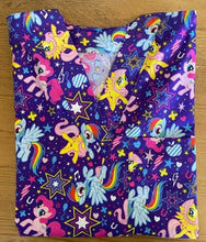 Load image into Gallery viewer, My Little Pony Medical Scrub Top POWER STARS Horse Cartoon Unisex Style for Men & Women