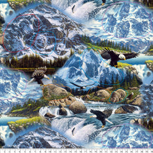 Load image into Gallery viewer, Nature Medical Scrub Top Mysterious Mountains in Nature, Can you find all the Animals? Unisex Style for Men & Women