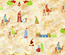 Load image into Gallery viewer, Christmas Holidays Nativity Bethlehem 3 Wise Men Tan Fabric Unisex Medical Surgical Scrub Caps Men & Women Tie Back and Bouffant Hat Styles