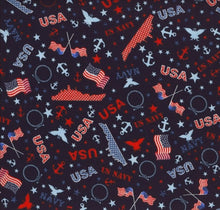 Load image into Gallery viewer, Patriotic Military US Navy Submarines Toss Fabric Nurse Medical Scrub Top Unisex Style for Men & Women