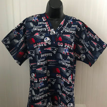 Load image into Gallery viewer, Football New England Patriots Medical Scrub Top Unisex Relaxed Fit Men's Scrub Top Women's Scrub Top