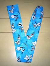 Load image into Gallery viewer, Frozen OLAF Snowflakes Blue Fabric Stethoscope sock cover for Medical Professionals