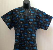 Load image into Gallery viewer, Football Carolina Panthers Medical Scrub Top Unisex Relaxed Fit Men's Scrub Top Women's Scrub Top
