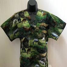 Load image into Gallery viewer, Horses Medical Scrub Top Grazing Roaming Sweetwater Barn Unisex Style Shirt for Men & Women