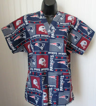 Load image into Gallery viewer, Football New England Patriots Medical Scrub Top Unisex Relaxed Fit Men's Scrub Top Women's Scrub Top