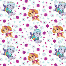 Load image into Gallery viewer, PAW Patrol Cartoon Pup Flowers White Fabric Nurse Medical Scrub Top Unisex Style for Men & Women