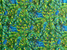 Load image into Gallery viewer, Peacock Feathers Fabric Unisex Medical Surgical Scrub Caps Men & Women Tie Back and Bouffant Hat Styles