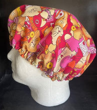 Load image into Gallery viewer, Veterinary Animal Hospital Get Well Cat Dogs Pink Fabric Unisex Medical Surgical Scrub Caps Men & Women Tie Back and Bouffant Hat Styles