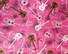 Load image into Gallery viewer, Rock On Musical Guitars Pink Nurse Medical Scrub Top Unisex Style for Men & Women