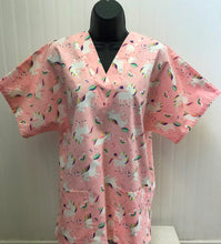 Load image into Gallery viewer, Unicorns & Rainbows Medical Scrub Top Unisex Style Shirt for Men & Women