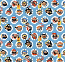 Load image into Gallery viewer, Pirates Ship Portholes Pirate's Life Holed Up Blue Nurse Medical Scrub Top Unisex Style for Men & Women