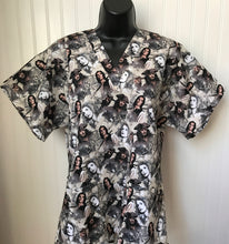 Load image into Gallery viewer, Pirates of the Caribbean Medical Scrub Top SEA RULES ALL Unisex Style for Men & Women