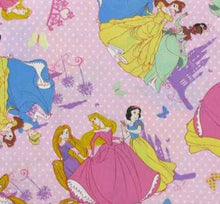 Load image into Gallery viewer, Princess Belle Cinderella Tiana Aurora Sleeping Beauty Rapunzel Snow White Dots Pink Fabric Nurse Medical Scrub Top Unisex Style for Men & Women *LAST ONE
