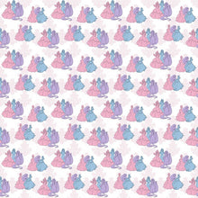 Load image into Gallery viewer, Princess Silhouette Pink Blue Purple White Fabric Unisex Medical Surgical Scrub Caps Men & Women Tie Back and Bouffant Hat Styles