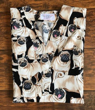 Load image into Gallery viewer, Pugs Medical Scrub Top Dogs Veterinary Tech Unisex Relaxed Style for Men & Women
