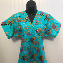 Load image into Gallery viewer, Rapunzel Tangled Medical Scrub Top Take on the World Unisex Style for Men & Women