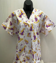 Load image into Gallery viewer, Rapunzel Tangled Medical Scrub Top Key Unisex Style for Men & Women