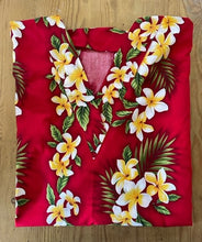 Load image into Gallery viewer, Hawaiian Medical Scrub Top Tropical Lei Plumeria White Yellow Flowers Unisex Style for Men & Women