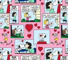 Load image into Gallery viewer, Valentines Day Peanuts Characters Snoopy Fabric Unisex Medical Surgical Scrub Caps Men & Women Tie Back and Bouffant Hat Styles