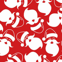 Load image into Gallery viewer, Merry Christmas Santa Silhouette White Red Fabric Unisex Medical Surgical Scrub Caps Men & Women Tie Back and Bouffant Hat Styles