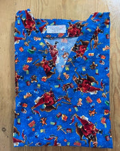 Load image into Gallery viewer, Christmas Medical Scrub Top Western Cowboy Rodeo Santa Claus Unisex Style for Men & Women
