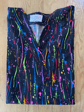 Load image into Gallery viewer, Neon Paint Splatter Art Medical Scrub Top Unisex Style for Men & Women
