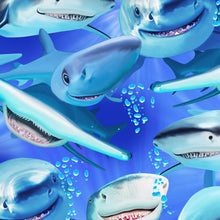 Load image into Gallery viewer, Ocean Sea Animal Shark Species Fabric Unisex Medical Surgical Scrub Caps Men & Women Tie Back and Bouffant Hat Styles