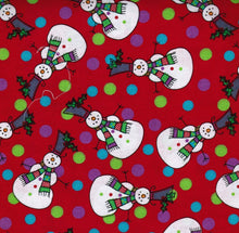 Load image into Gallery viewer, Merry Christmas Holiday Snowman Dots Medical Scrub Top Unisex Style for Men & Women