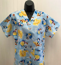 Load image into Gallery viewer, Snow White Medical Scrub Top Prince Charming Unisex Style for Men & Women