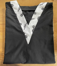 Load image into Gallery viewer, Solid Black Scrub Top with San Antonio Spurs Fabric on *Neck Band & Pocket Options* Medical Scrub Top Unisex Style Shirt for Men & Women