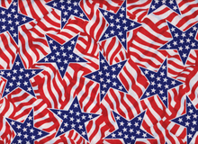 Load image into Gallery viewer, Patriotic American USA Stars & Stripes Red White Blue Fabric Nurse Medical Scrub Top Unisex Style for Men & Women