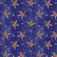 Load image into Gallery viewer, Patriotic American USA Stars & Stripes Red White Denim Blue Fabric Nurse Medical Scrub Top Unisex Style for Men & Women