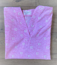 Load image into Gallery viewer, Football Steelers Medical Scrub Top Pink Unisex Relaxed Fit Men's Scrub Top Women's Scrub Top