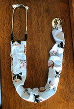 Load image into Gallery viewer, Funny Faces Cat Selfies on Blue Fabric Stethoscope cover for Medical Professionals