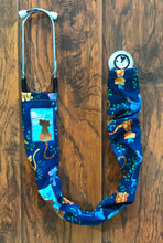 Load image into Gallery viewer, Curious Kitty Cats Navy Fabric Stethoscope cover for Medical Professionals