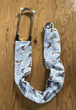 Load image into Gallery viewer, Farm Animals Yoga Poses Tan Fabric Stethoscope sock cover for Medical Professionals