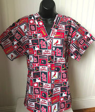 Load image into Gallery viewer, Baseball St. Louis Cardinals Medical Scrub Top Unisex Relaxed Style Men's Scrub Top Women's Scrub Top