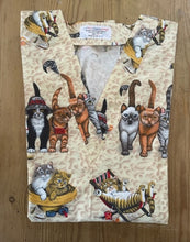 Load image into Gallery viewer, Cats Medical Scrub Top Kitty Cat Beach Days Unisex Relaxed Fit Style for Men & Women