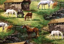 Load image into Gallery viewer, Horses Medical Scrub Top Grazing Roaming Sweetwater Barn Unisex Style Shirt for Men & Women