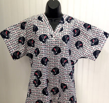 Load image into Gallery viewer, Football Texans Medical Scrub Top Unisex Relaxed Fit Men's Scrub Top Women's Scrub Top
