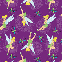 Load image into Gallery viewer, Tinkerbell Pixie Dust Purple Fabric Unisex Medical Surgical Scrub Caps Men & Women Tie Back and Bouffant Hat Styles