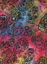 Load image into Gallery viewer, Day of the Dead Medical Scrub Top Batik Tonga Bright Rainbow Sugar Candy Skull Unisex Style for Men & Women