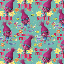 Load image into Gallery viewer, Trolls Cartoon POPPY SHOW ME A SMILE Green Fabric Unisex Medical Surgical Scrub Caps Men & Women Tie Back and Bouffant Hat Styles