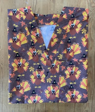 Load image into Gallery viewer, Thanksgiving Medical Scrub Top Pilgrim Turkeys Unisex Style for Men & Women