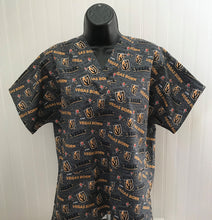 Load image into Gallery viewer, Hockey Vegas Golden Knights VEGAS BORN Medical Scrub Top Unisex Relaxed Style Men's Scrub Top & Women's Scrub Top