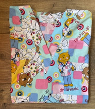Load image into Gallery viewer, Cats and Dogs Medical Scrub Top Animal Hospital Veterinary Dog & Cat Doctors Nurses Unisex Style for Men & Women