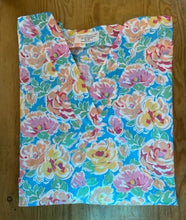 Load image into Gallery viewer, Floral Medical Scrub Top Watercolor Flowers Unisex Relaxed Style for Men & Women