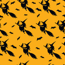 Load image into Gallery viewer, Halloween Flying Witch Black Cat Medical Scrub Top Unisex Style for Men & Women