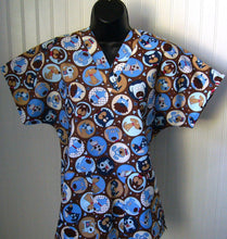 Load image into Gallery viewer, Dogs Medical Scrub Top Woof Woof Puppy Unisex Style Shirt for Men & Women