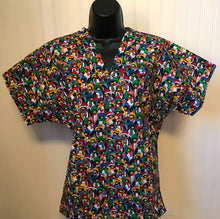 Load image into Gallery viewer, Christmas Medical Scrub Top Santa Penguins Packed Unisex Style for Men & Women